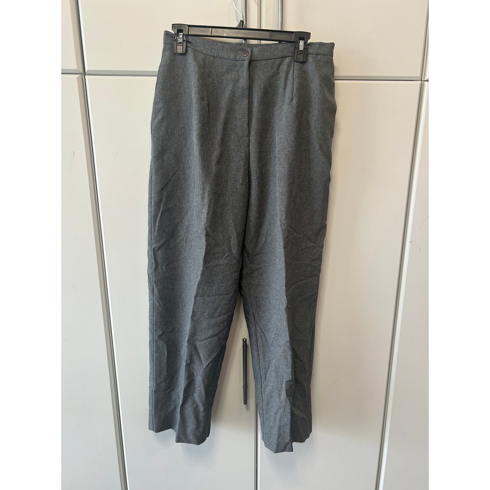 Mariage Mode Gray Straight Leg Dress Pants High Rise Petite Size 14P Profession